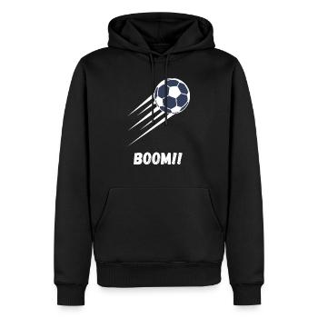 Boom Football - Sweat à capuche Premium bio Homme - noir - Devant - Nico (187cm)