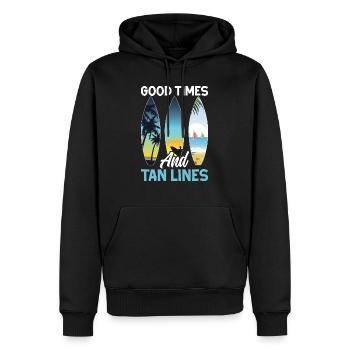 Bräunungsstreifen Dunkel coole shirts ch / at - Männer Premium Bio Hoodie - Schwarz - Vorne - Nico (187cm)