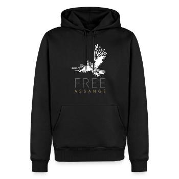 Libérez Assange Freedom pour Julian Assange Pigeon - Sweat à capuche Premium bio Homme - noir - Devant - Nico (187cm)