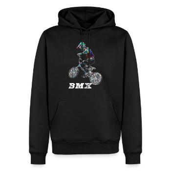 bmx race racing vtt motocross - Sweat à capuche Premium bio Homme - noir - Devant - Nico (187cm)