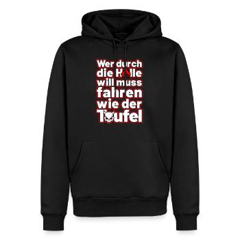 fahren wie der Teufel - Männer Premium Bio Hoodie - Schwarz - Vorne - Nico (187cm)