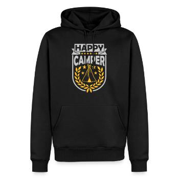 Happy Camper Logo Tente - Sweat à capuche Premium bio Homme - noir - Devant - Nico (187cm)