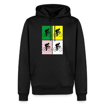 Tour Frankreich Farben TDF - Männer Premium Bio Hoodie - Schwarz - Vorne - Nico (187cm)
