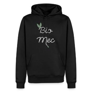 Bio mec - tshirt humoristique homme écolo - Sweat à capuche Premium bio Homme - noir - Devant - Nico (187cm)