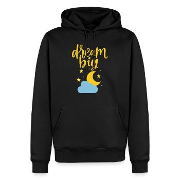 T shirt dream big - Sweat à capuche Premium bio Homme - noir - Devant - Nico (187cm)