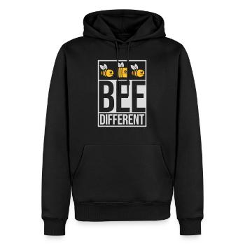 bee different Spruch Zitat - Männer Premium Bio Hoodie - Schwarz - Vorne - Nico (187cm)