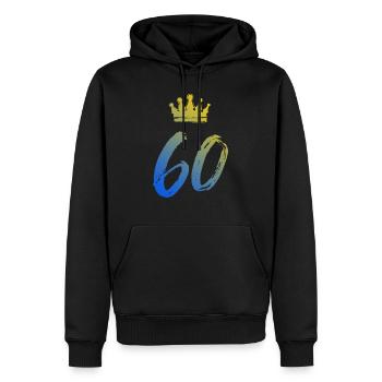 60 Couronne numérique - Sweat à capuche Premium bio Homme - noir - Devant - Nico (187cm)
