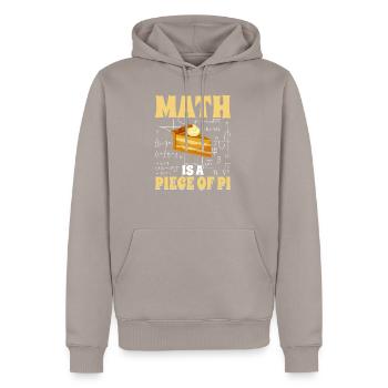 Drôle de cadeau mathématique Math est un morceau de pi - Sweat à capuche Premium bio Homme - taupe - Devant - Nico (187cm)