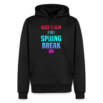 Keep Calm And Spring Break On - Men’s Premium Organic Hoodie - black - Front - Nico (187cm)