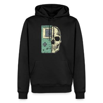 game boy skull - Männer Premium Bio Hoodie - Schwarz - Vorne - Nico (187cm)