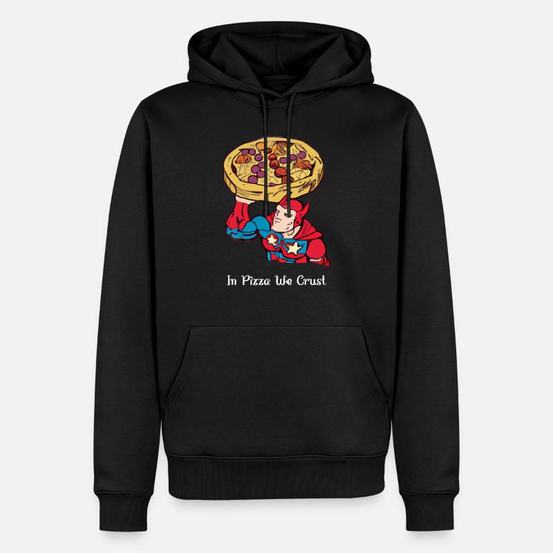 In der Pizza krusten wir - Männer Premium Bio Hoodie - Schwarz