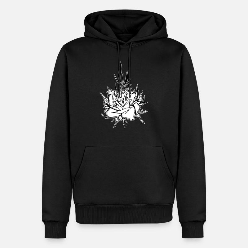 Fleur // Bougie // Illustration - Sweat à capuche Premium bio Homme - noir