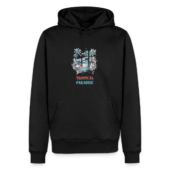 Tropisches Paradies - Männer Premium Bio Hoodie - Schwarz - Vorne - Nico (187cm)