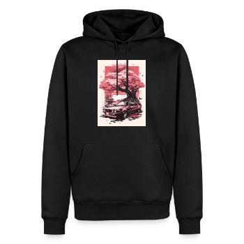 Vintage Sakura Cherry Blossom Tree Car - Sweat à capuche Premium bio Homme - noir - Devant - Nico (187cm)