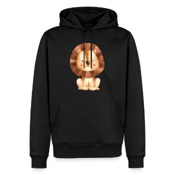 mignon petit lion - Sweat à capuche Premium bio Homme - noir - Devant - Nico (187cm)