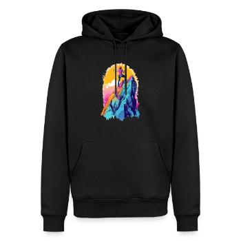 Eric en randonnée - Sweat à capuche Premium bio Homme - noir - Devant - Nico (187cm)