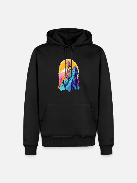 Eric beim Wandern - Männer Premium Bio Hoodie - Schwarz