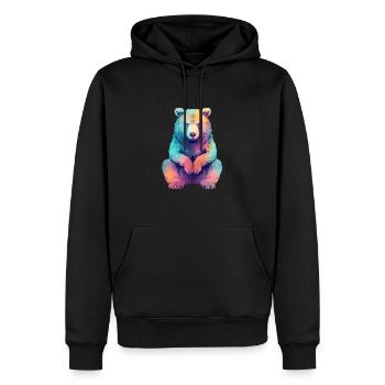 Beabea l'ours grognon - Sweat à capuche Premium bio Homme - noir - Devant - Nico (187cm)