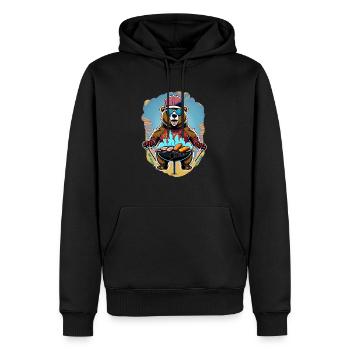 IMG 1610 - Männer Premium Bio Hoodie - Schwarz - Vorne - Nico (187cm)