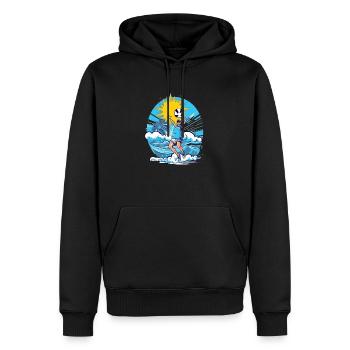 Jack au beach volley - Sweat à capuche Premium bio Homme - noir - Devant - Nico (187cm)
