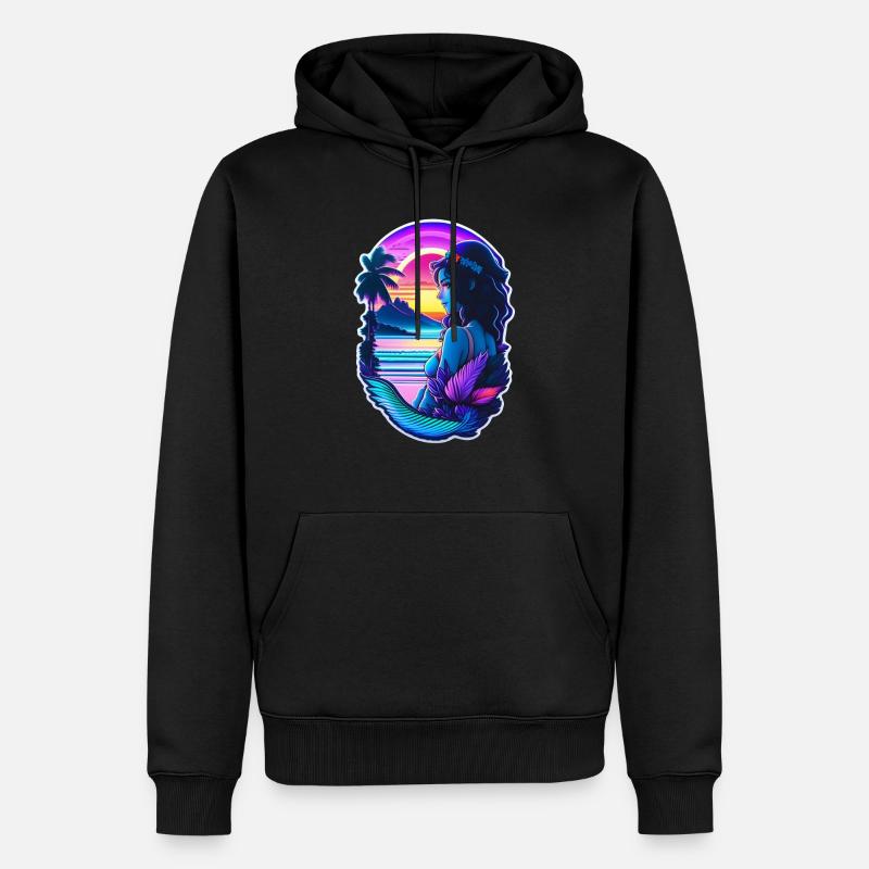 surf - manga - hawaii - Sweat à capuche Premium bio Homme - noir