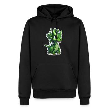 Bébé dragon, mignon, heureux, souriant - Sweat à capuche Premium bio Homme - noir - Devant - Nico (187cm)