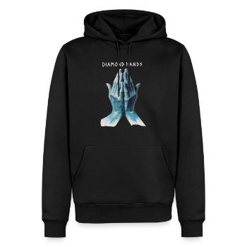 Mains de diamant - Sweat à capuche Premium bio Homme - noir - Devant - Nico (187cm)