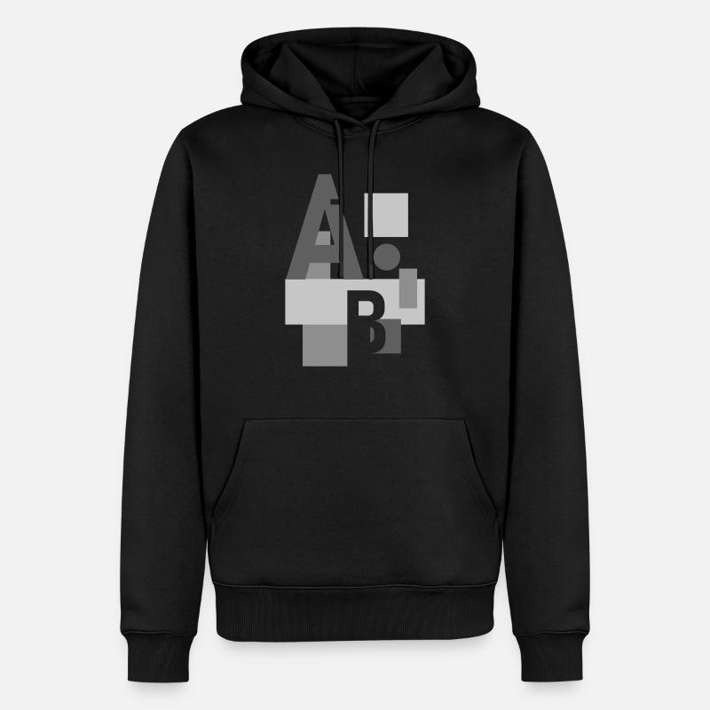 Design abstrait avec des lettres - Sweat à capuche Premium bio Homme - noir