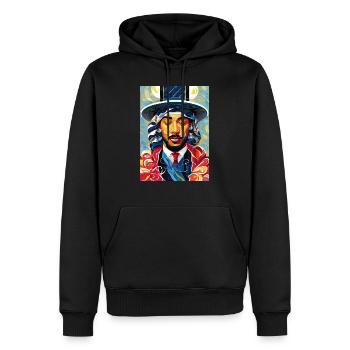 Ruhender Gentleman (Kunstsammlung) - Männer Premium Bio Hoodie - Schwarz - Vorne - Nico (187cm)