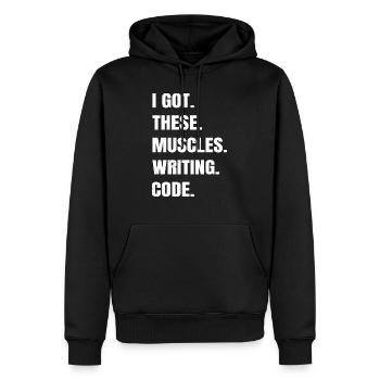cool health informatics specialist shirts - Männer Premium Bio Hoodie - Schwarz - Vorne - Nico (187cm)