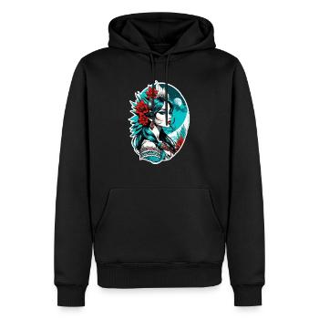 Indische Prinzessin - Aztek - Männer Premium Bio Hoodie - Schwarz - Vorne - Nico (187cm)
