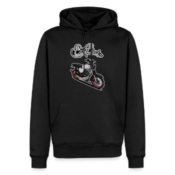 S51 (Tuning) // Illustration - Sweat à capuche Premium bio Homme - noir - Devant - Nico (187cm)