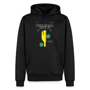 Le pickleball - Sweat à capuche Premium bio Homme - noir - Devant - Nico (187cm)
