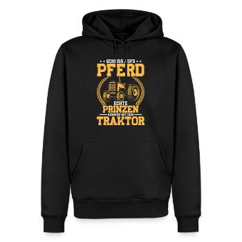 Les vrais princes viennent avec le tracteur tracteur farmer - Sweat à capuche Premium bio Homme - noir - Devant - Nico (187cm)