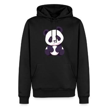 Panda Baby sitzend - Männer Premium Bio Hoodie - Schwarz - Vorne - Nico (187cm)