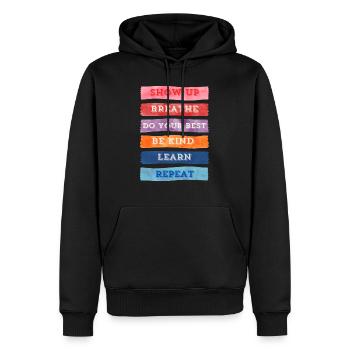 Mindful To Do List - Men’s Premium Organic Hoodie - black - Front - Nico (187cm)