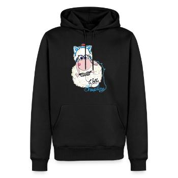 Wolly Sheepling joue - Sweat à capuche Premium bio Homme - noir - Devant - Nico (187cm)