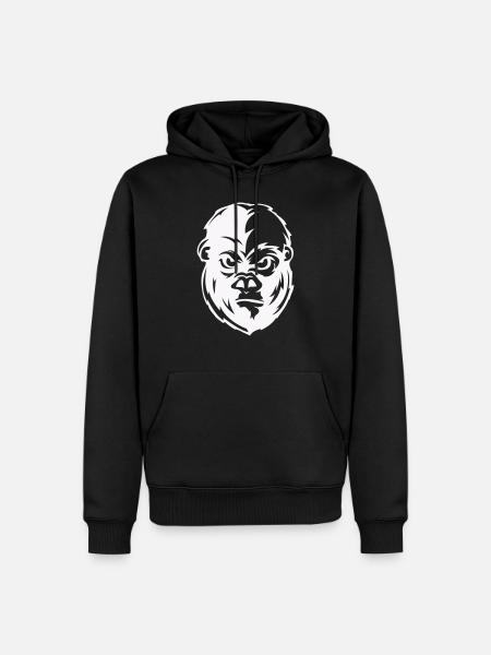 gorilla face tier - Männer Premium Bio Hoodie - Schwarz