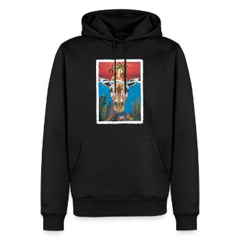 Giraffe unter Wasser 2 - Männer Premium Bio Hoodie - Schwarz - Vorne - Nico (187cm)