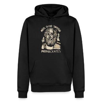 Quand le minimalisme rencontre la philosophie - Sweat à capuche Premium bio Homme - noir - Devant - Nico (187cm)