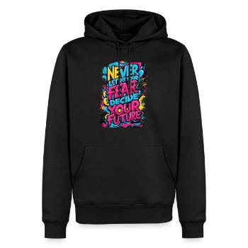 graffiti street art spray citations rétro rap - Sweat à capuche Premium bio Homme - noir - Devant - Nico (187cm)