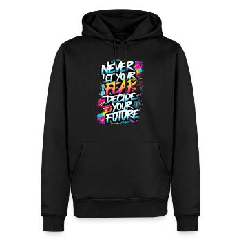 graffiti street art spray citations rétro rap - Sweat à capuche Premium bio Homme - noir - Devant - Nico (187cm)