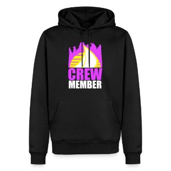 Crew Member Sailing Sun Logo Team Member - Men’s Premium Organic Hoodie - black - Front - Nico (187cm)
