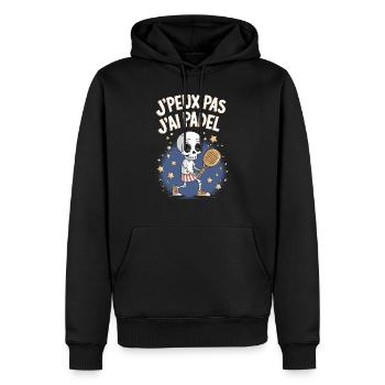 J'peux pas j'ai Padel - Sweat à capuche Premium bio Homme - noir - Devant - Nico (187cm)