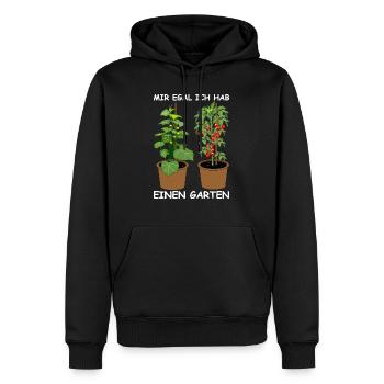 Je m’en fiche, j’ai un jardin - Sweat à capuche Premium bio Homme - noir - Devant - Nico (187cm)