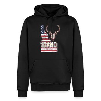 Idaho États-Unis Vintage USA Souvenir - Sweat à capuche Premium bio Homme - noir - Devant - Nico (187cm)