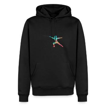 Fechten und Fechtsport PopArt - Männer Premium Bio Hoodie - Schwarz - Vorne - Nico (187cm)