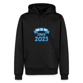 Geburt Geburtstag Geschenk Sarkastisch seit 2023 - Männer Premium Bio Hoodie - Schwarz - Vorne - Nico (187cm)