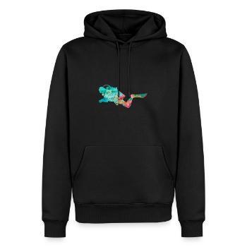Tiefseetaucher und Taucher PopArt - Männer Premium Bio Hoodie - Schwarz - Vorne - Nico (187cm)