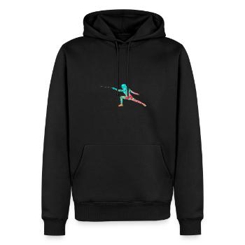 Escrime et escrime PopArt - Sweat à capuche Premium bio Homme - noir - Devant - Nico (187cm)